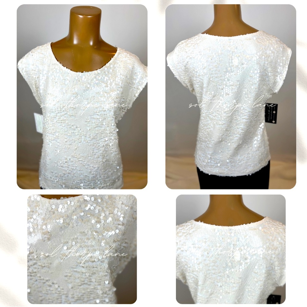 White Sequin Top